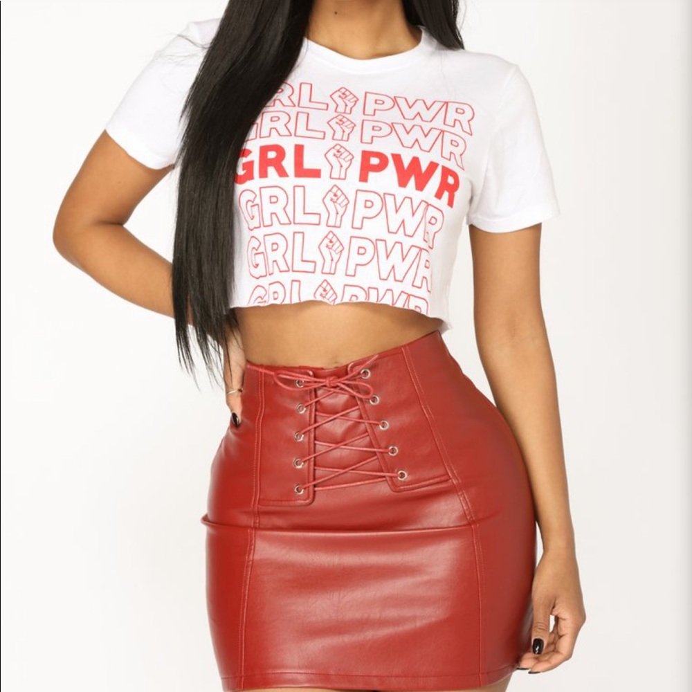 Fashion Nova Girl Power Cropped Tee